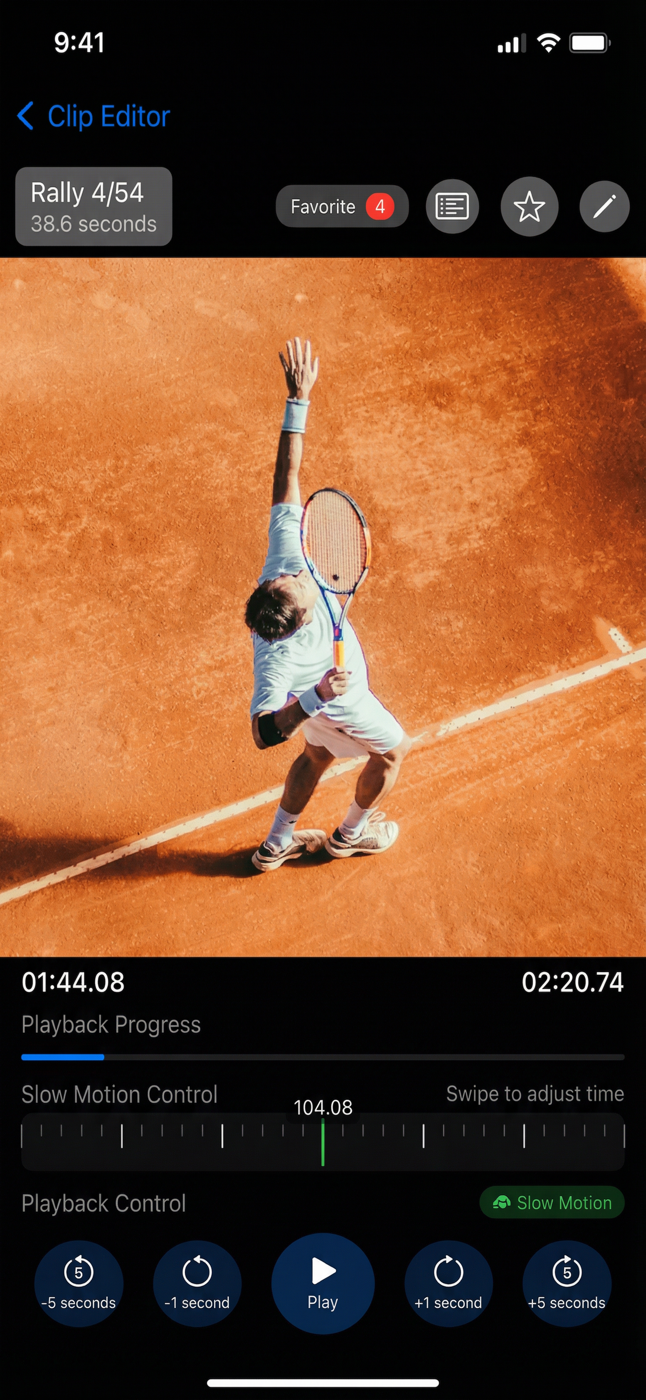 Spherely App Interface showing Tennis Swing Analysis and AI Highlights